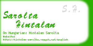 sarolta hintalan business card